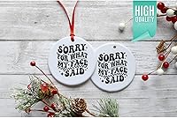 Vista 4 de Humorous Ceramic Ornament, Sarcastic Adult Quote Hanging Decoration, Witty Retro, Funny Present Idea