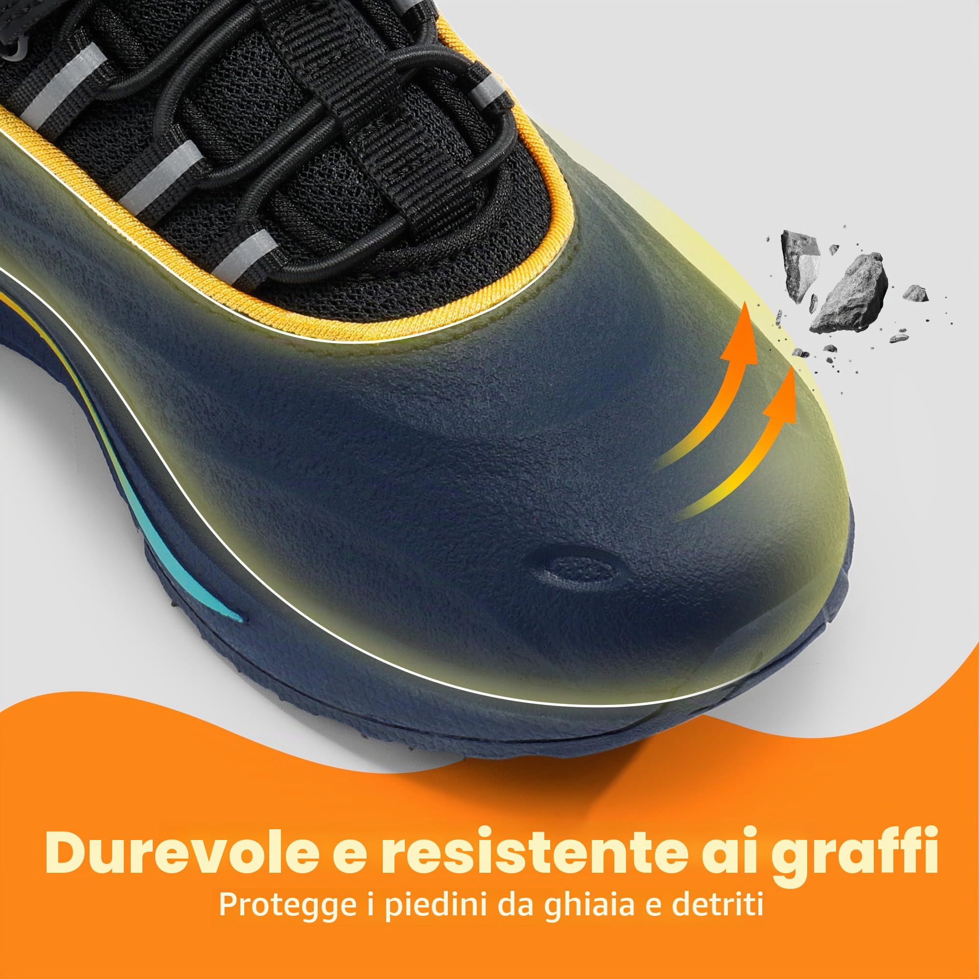 DREAM PAIRS Sneakers Bambini Sportive | Materiale anti-collisione, tomaia idrorepellente, suola EVA con inserti gomma, nastro riflettente, chiusura a strappo.