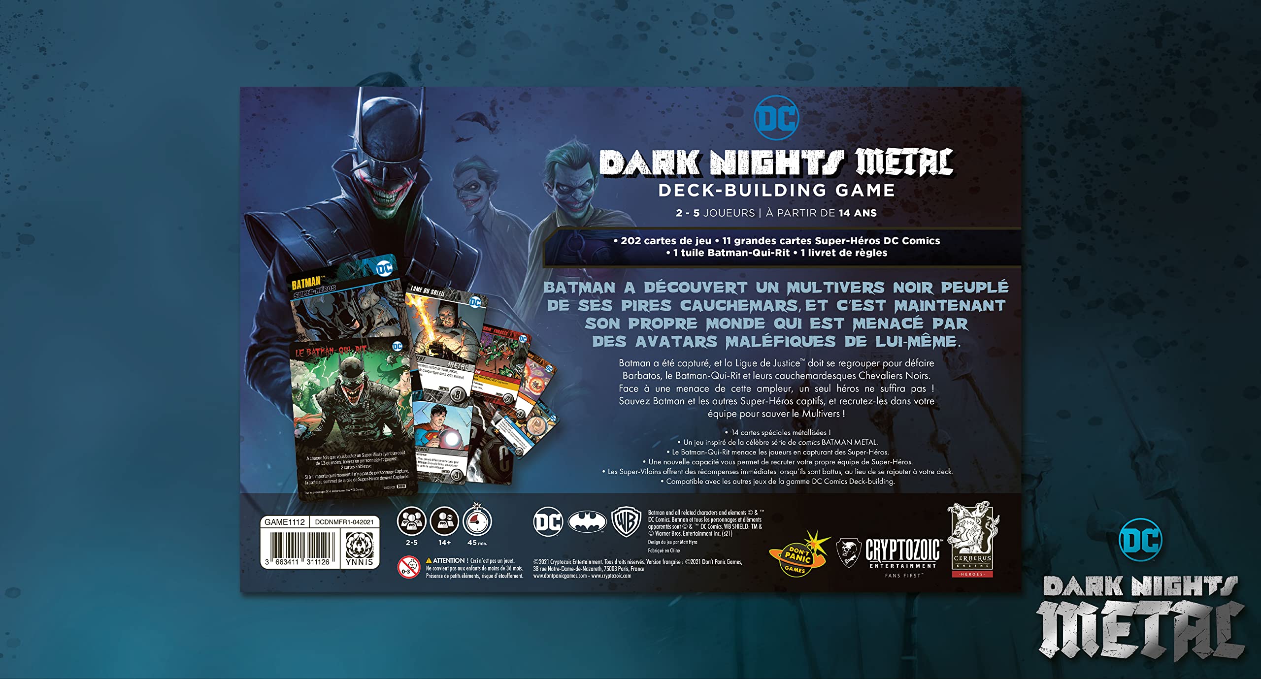 Don't Panic Games | DC Comics Deck-Building Game : Dark Nights Metal (Stand Alone) | Jeu de société | À partir de 14 Ans | 2-5 Joueurs | 45 Minutes