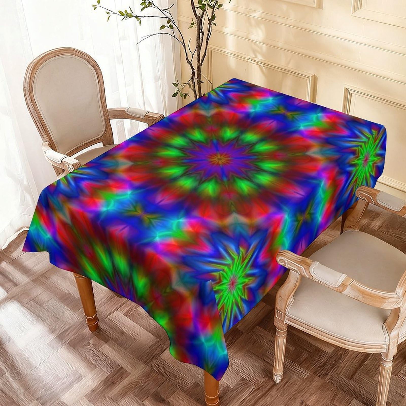 Nappe Mandala Tie-Dye pour jardin et table de cocktail extérieure