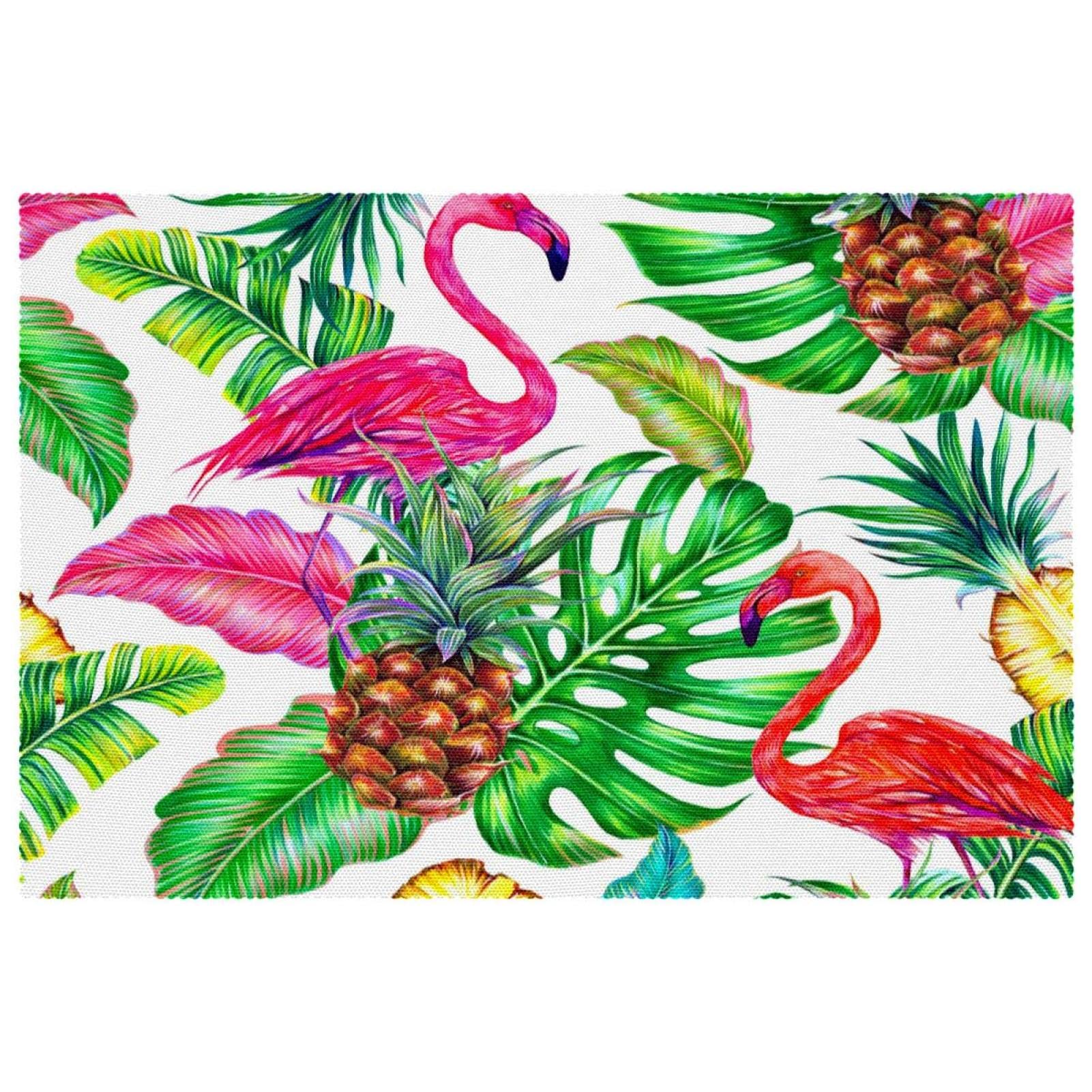 Tissu Oxford résistant à la chaleur pour ce set de table lavable flamant rose