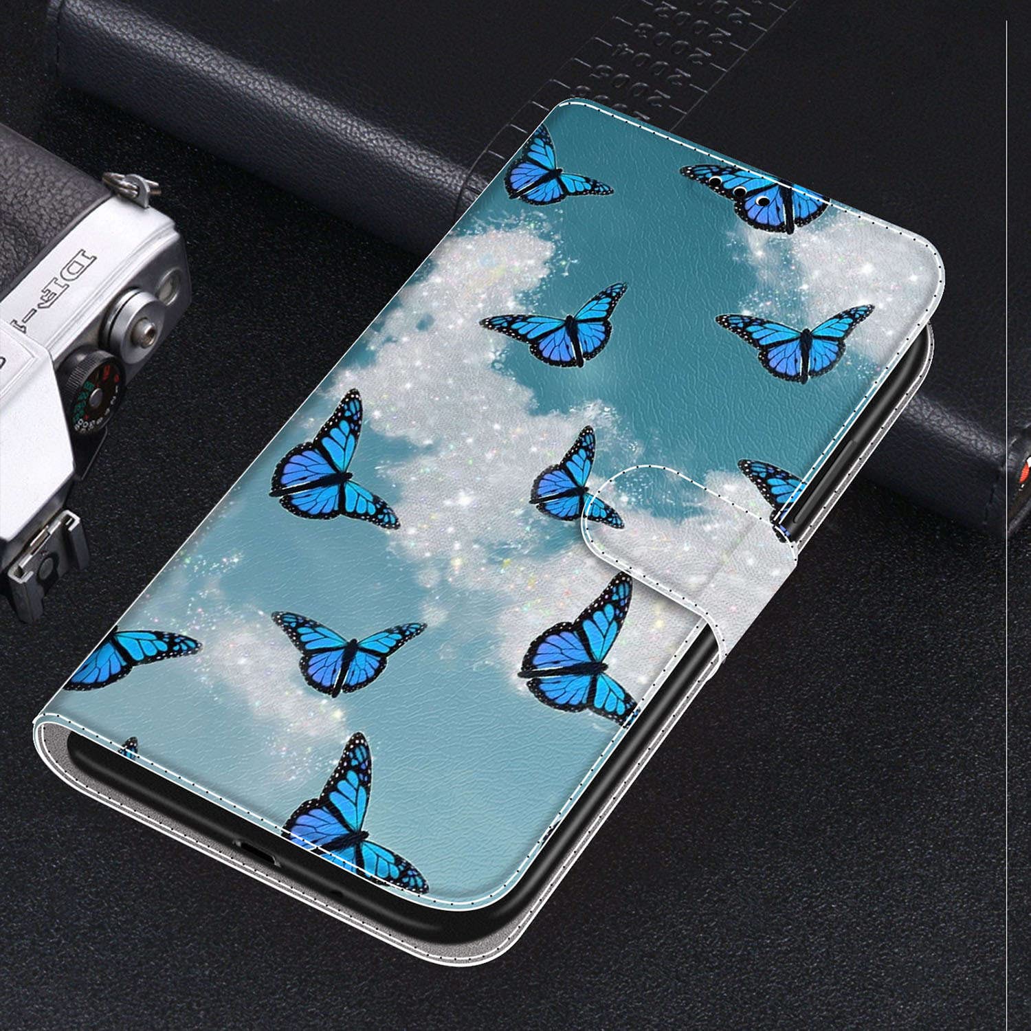 Custodia Portafoglio Per Xiaomi Redmi Note 12 5G – Pelle PU Con 3 Slot Per Carte E Supporto – Include Pellicola Protettiva – Colore Blu - copertina