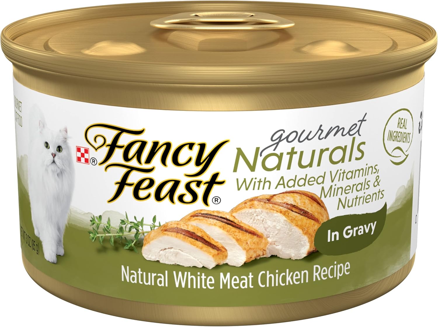 Purina Fancy Feast Wet Cat Food Gourmet Naturals White Meat Chicken Recipe in Wet Cat Food Gravy – (Pack of 12) 3 oz. Cans Purina Fancy Feast Wet Cat Food Gourmet Naturals White Meat Chicken Recipe in Wet Cat Food Gravy – (Pack of 12) 3 oz. Cans