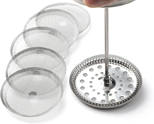 Miniatura 3 de Filtro de prensa francesa, pantalla de malla de acero inoxidable de 4 pulgadas y piezas de repuesto para cafetera de prensa francesa de 27.1 fl oz