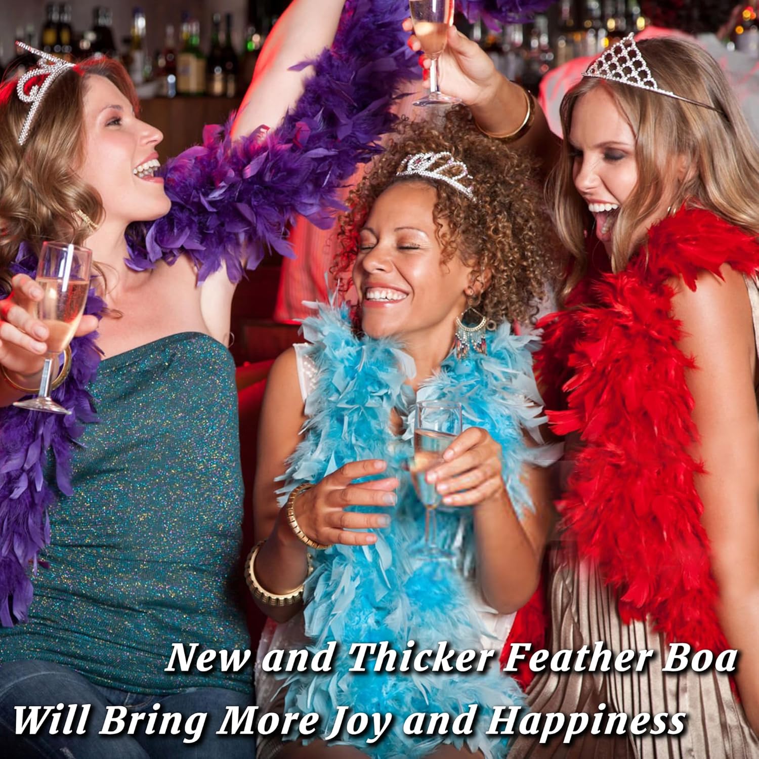 Purple Bulk Feather Boas - 50g 2 Yards Boa Feathers for Mardi Gras, Party, Wedding, Concert, Costume and Home Decoration(Purple) - Image 2