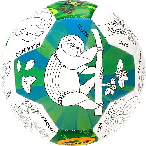 Crayola Balón de fútbol oficial - Unisex Niños - CRAY302BL Zoo Animal Talla 5