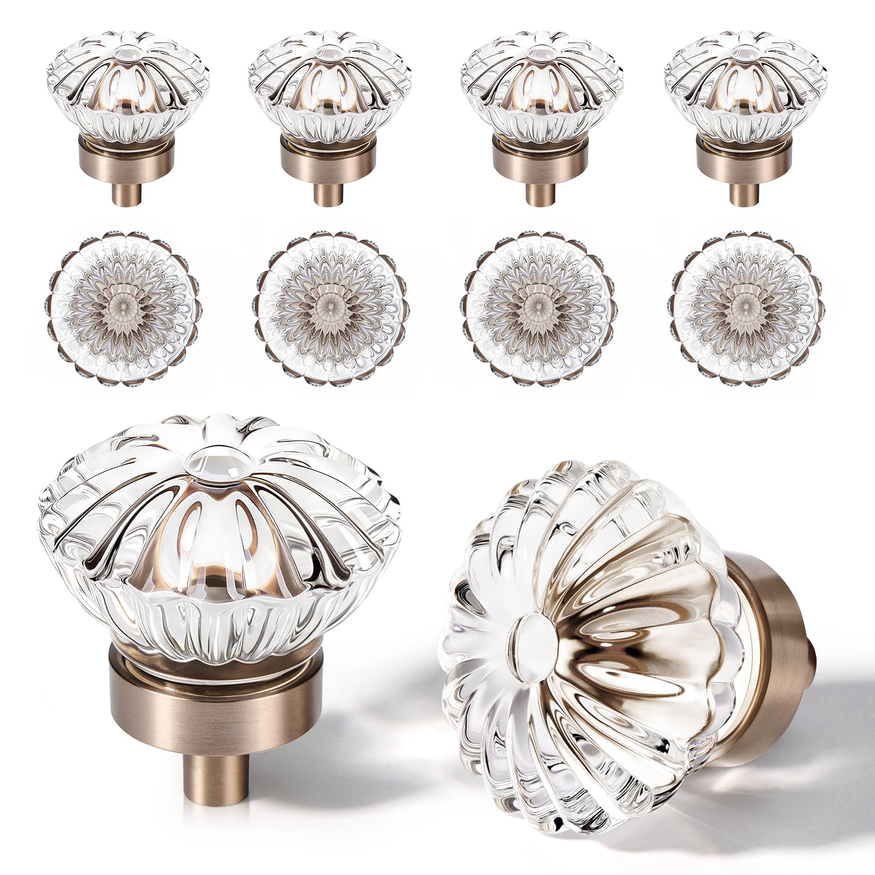 Boutons de placard en bronze champagne et cristaux bouton de meuble