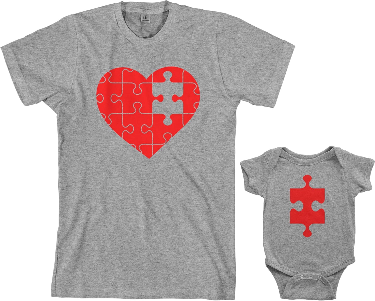 Threadrock Heart & Missing Piece Infant Bodysuit & Men's T-Shirt Matching Set