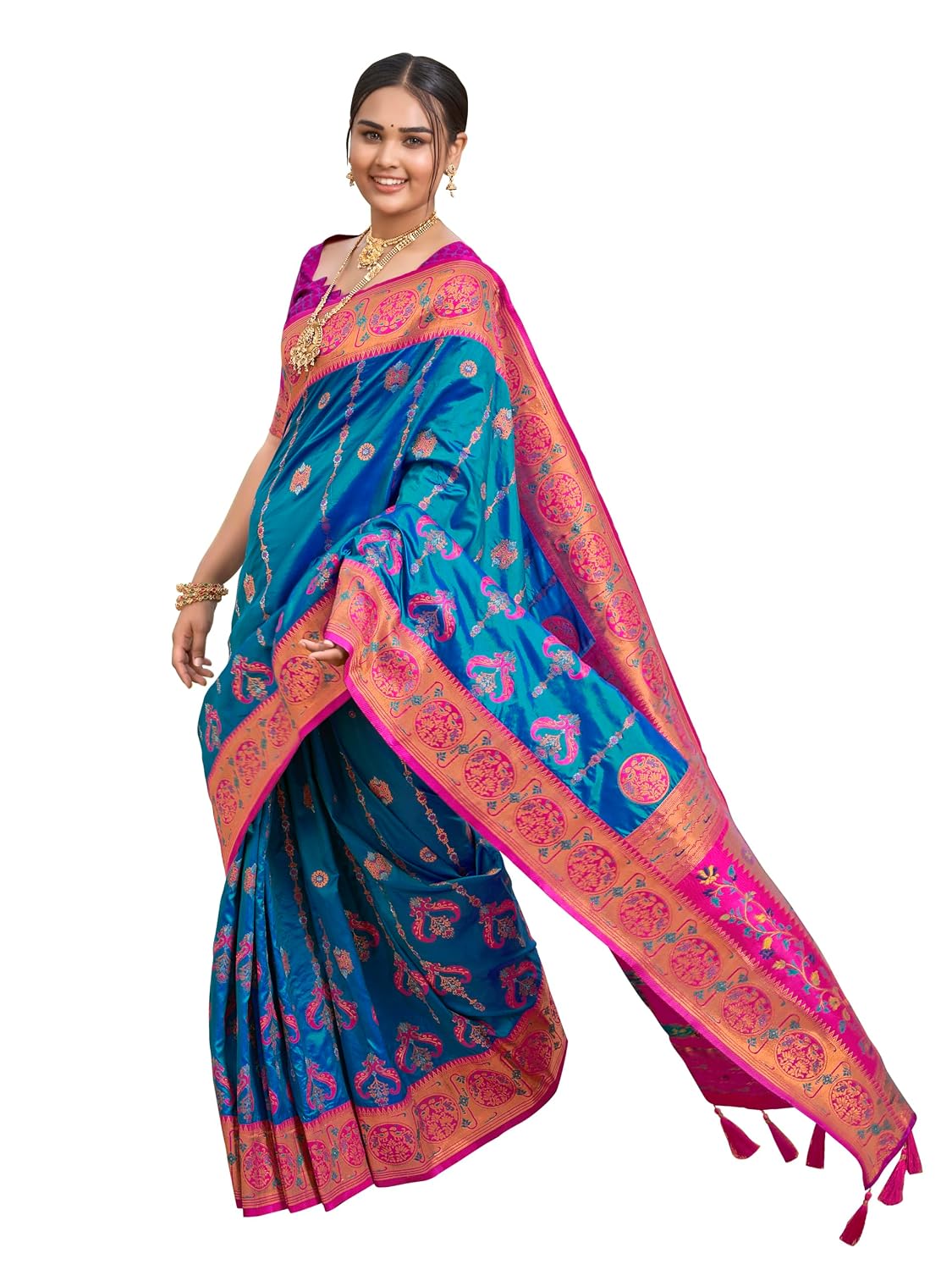 MANOHARI Women's Trendy Banarasi Woven Saree with Heavy Jacquard Work, Elegant Design, Silk Saree with Maching Lace Border... - Review, Price and Buying Guide
