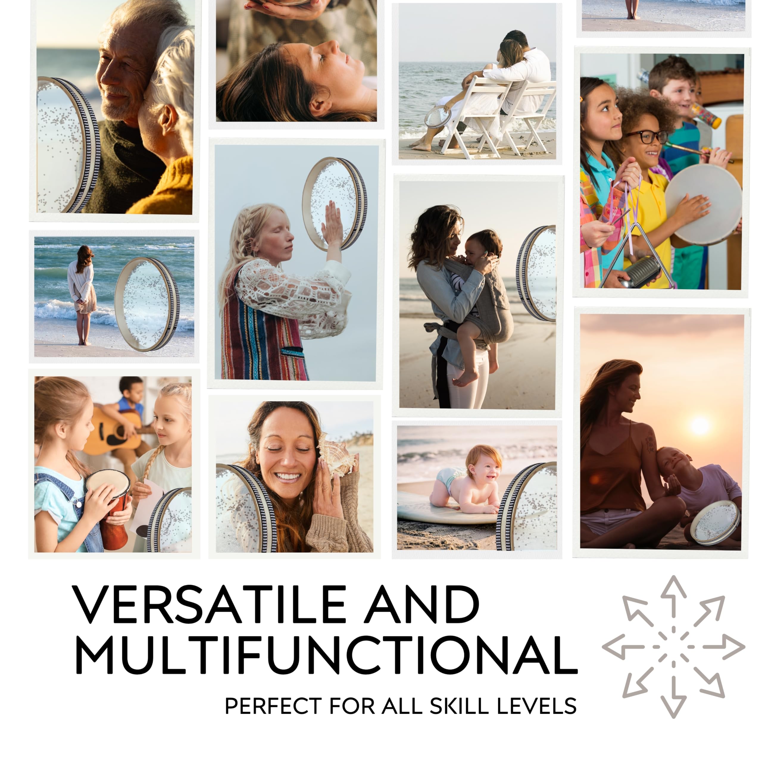 Musical Instrument for Meditation - 6" 8" 10" 12" Ocean Drum Set Ocean Drum Sound Healing for Holistic Healing with Hardwood Natural Colored Water Drum Instrument for Relaxation Sea Drums - Image 5