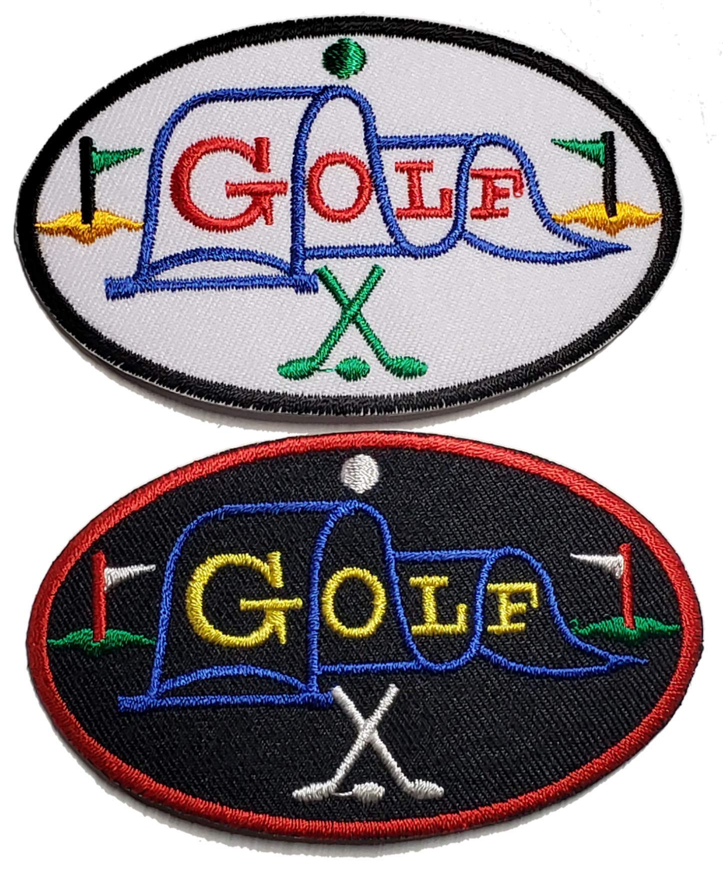 Amazon.co.jp: ワッペン エンブレム ゴルフ GOLF 黒 縦5.2㎝ 横9