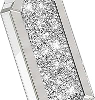 Vista 4 de Hamucd 3-Way Dimmable Touch Diamond Crushed Mirrored Bedside Table Lamps Set of 2 for Living Room with USB A+C Ports,Tall Silver Modern Bling