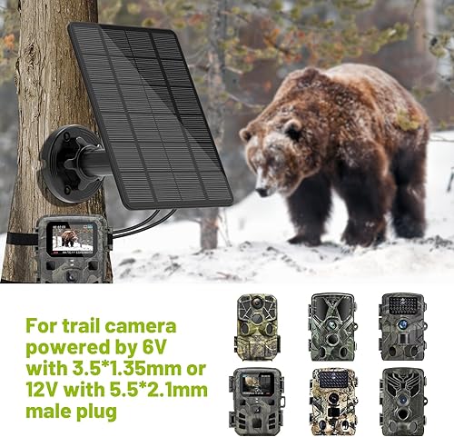 Miniatura 6 de Panel solar para cámara de sendero, cámara de sendero, panel solar, kit de cargador solar con batería recargable de 5000 mAh incorporada, salida de