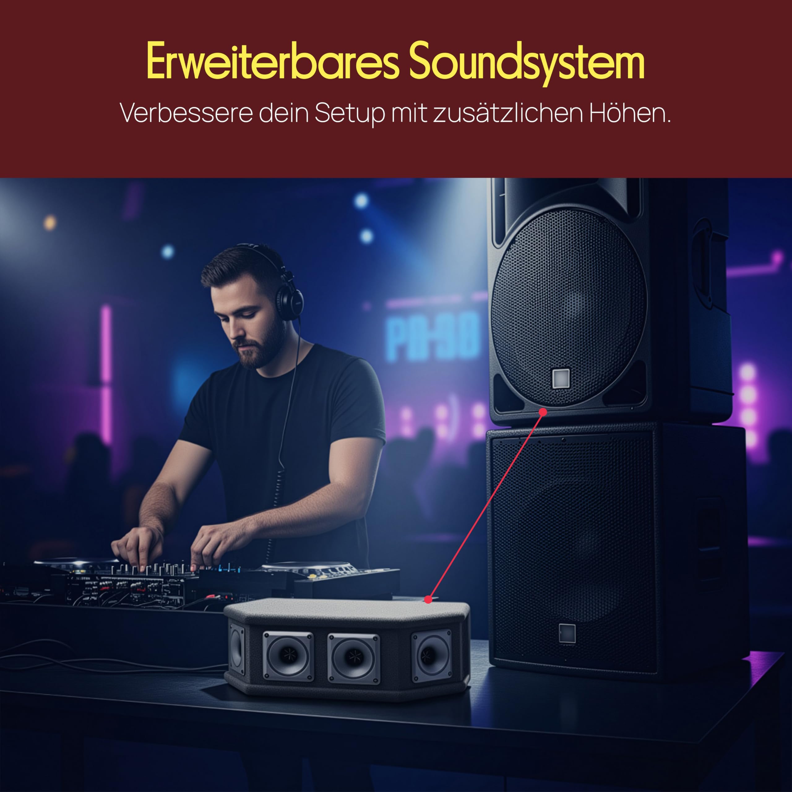 PylePro 300 Watt DJ Lautsprecher Boxen, Passiv PA Box 6-Wege-Speaker System, Stereo Speaker mit Montage