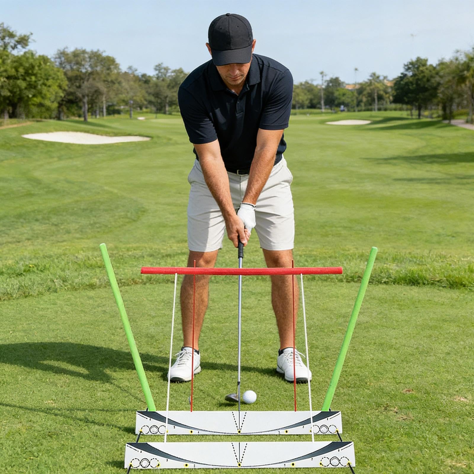 Golf Plan de Swing | Kit de entrenamiento suave de alineación - Accesorio de entrenamiento de golf - Para uso en interiores y exteriores Casa Entrada pasillo Perron Garage Jardín trasero Terra