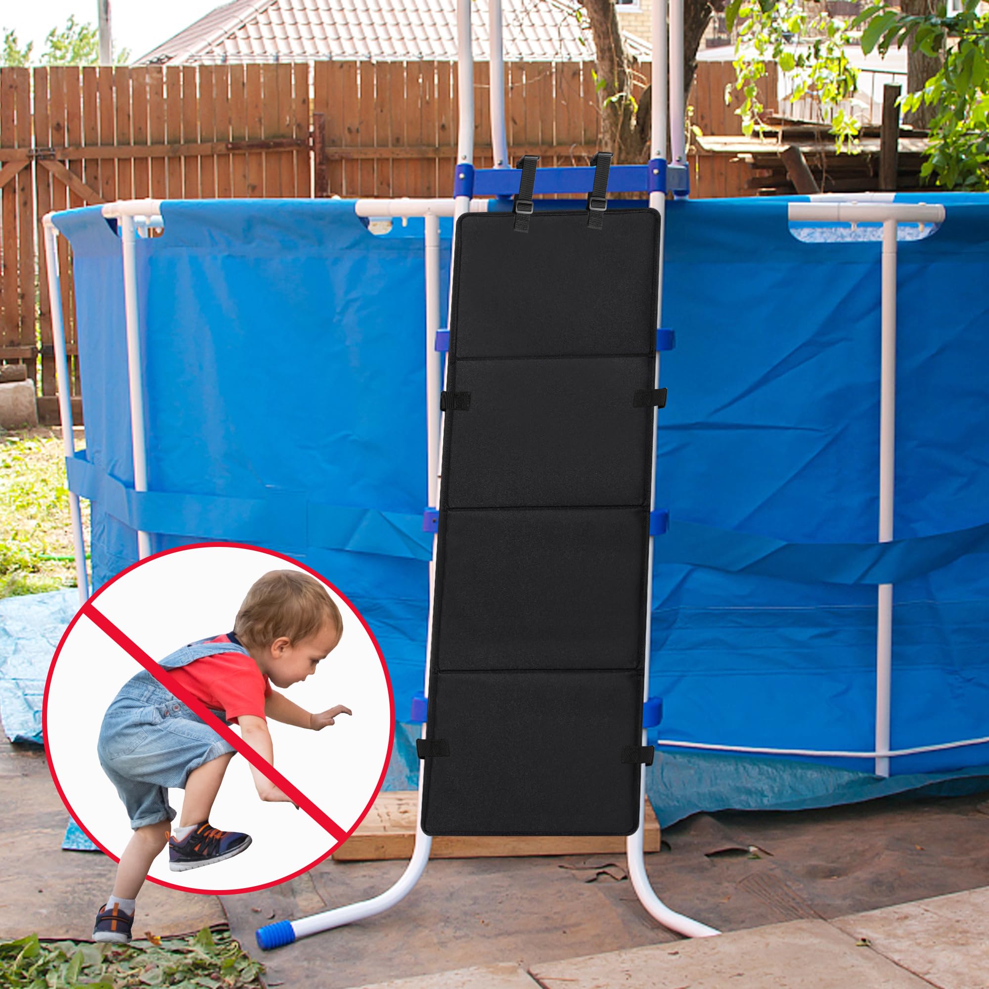 Pool Ladder Safety Guard - 48x19 Inch Anti-Climb Cover For Child Pool ...