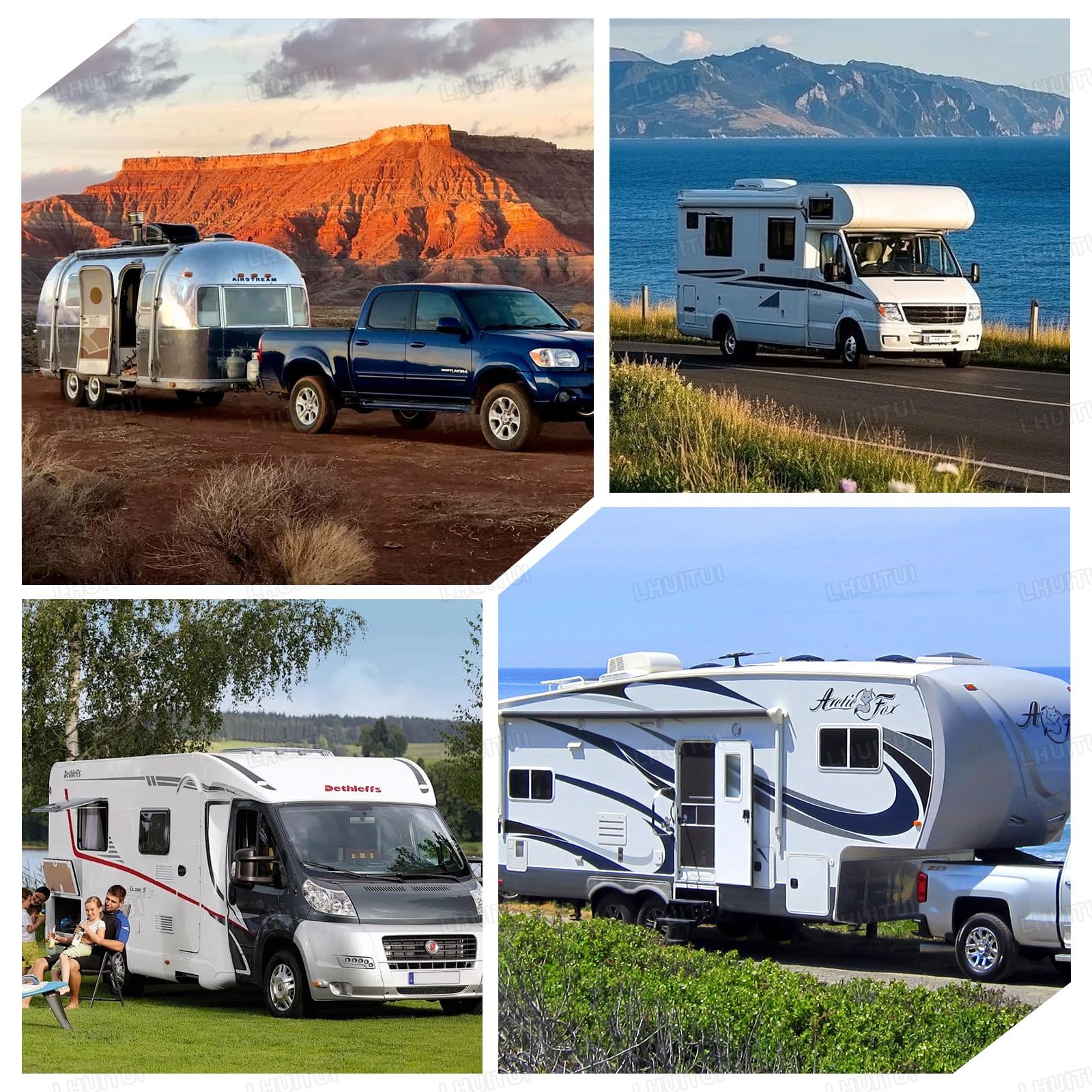 Kit oblò Camper con LED, Oscurante e zanzariera 700 * 500mm | Adatto a camper, caravan, rimorchi e van convertiti; si consiglia l’installazione professionale