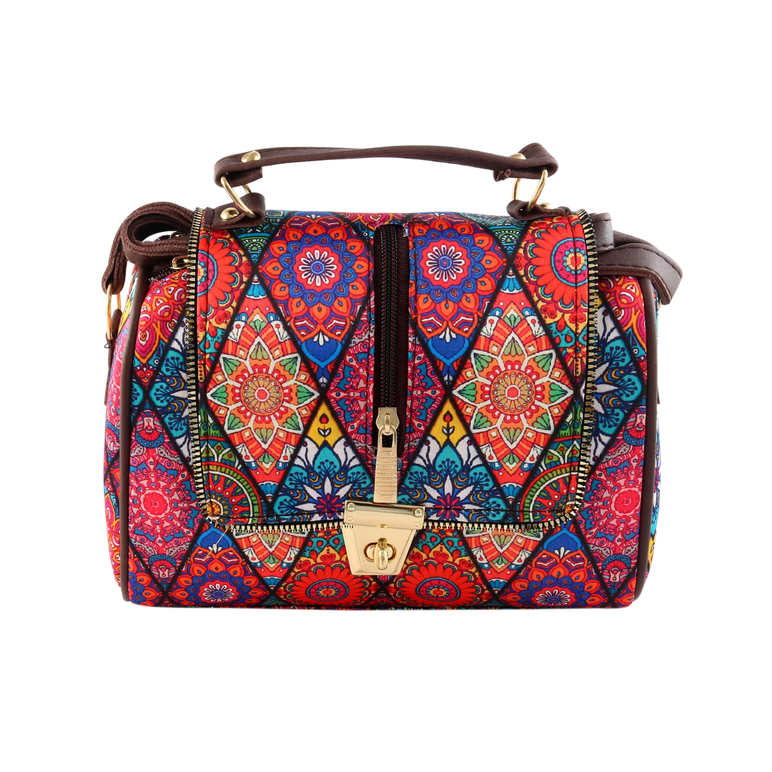 Babbotty Womens Sling Bags | Floral Printed Ladies Purse Handbag with Adjustable Leather Strap Side Bags for Girls | Shoulder Bag (Red) (B0CZXPMSP5) Amazon Price History, Amazon Price Tracker