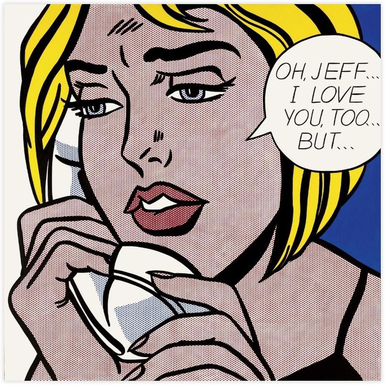 Waeta Rnvzx Roy Lichtenstein Oh, Jeff...I Love You, Too...But... Poster Prints Wall Art 40x40cm