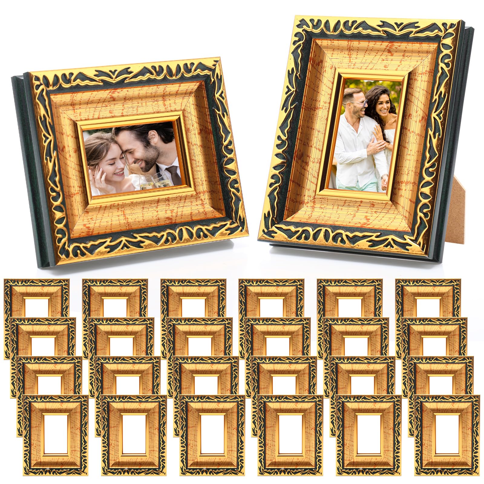 Mini cadres photo vintage de 5x7,6 cm avec panneau arrière stable x24