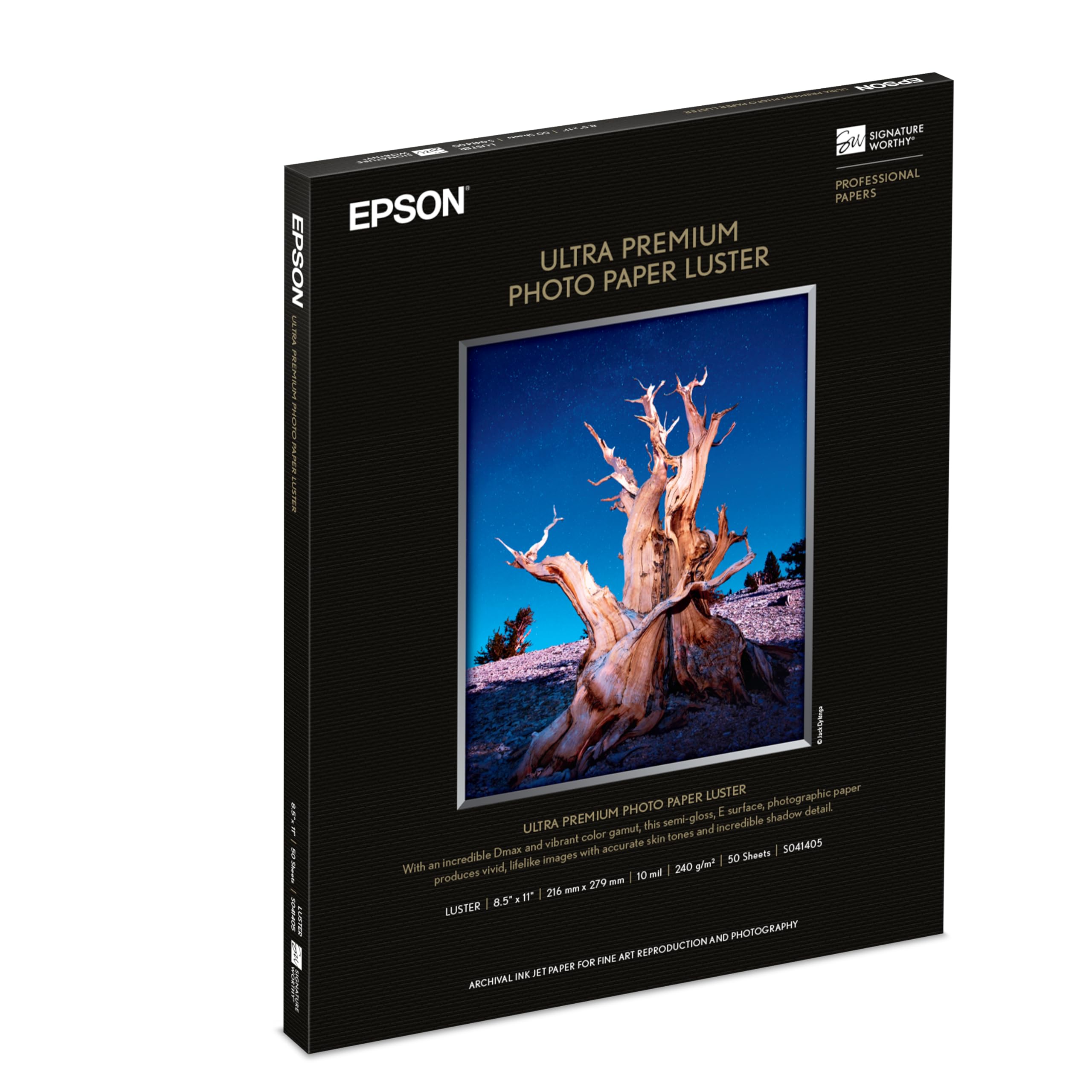 Epson Ultra Premium (S041405) - Papel fotográfico brillante (8.5 x 11 pulgadas, 50 hojas) - El embalaje puede variar