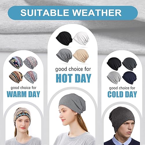 Miniatura 2 de ELLEWIN Gorro de algodón holgado hip-hop, suave, ligero, para correr, para adultos, para hombres y mujeres