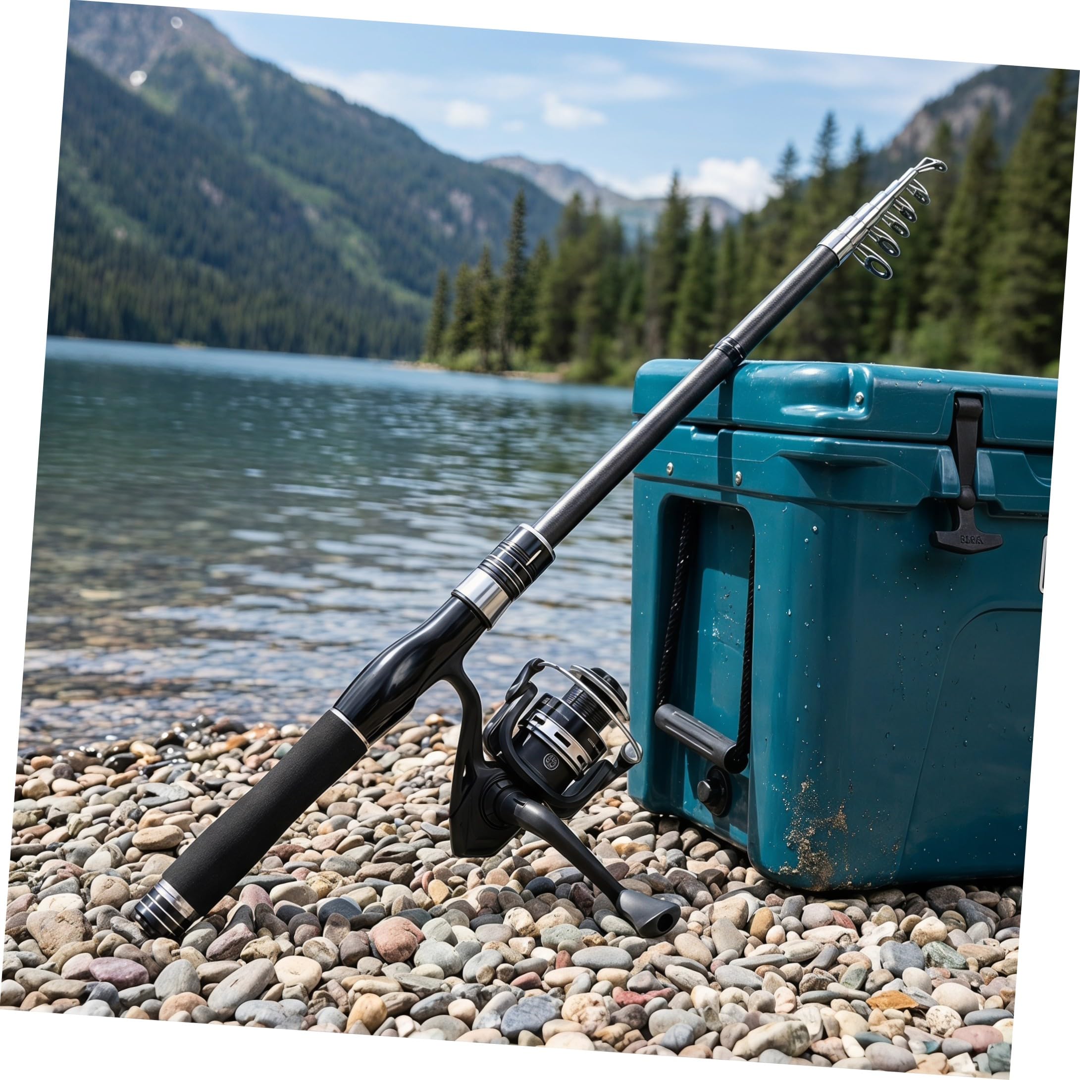 Yardwe Canna da Pesca Telescopica Manico Antiscivolo con Bobina in Fibra di Vetro e Prestazioni Scorrevoli, Kit Compatto per Principianti in Campeggio e Pesca al Bass e Trota