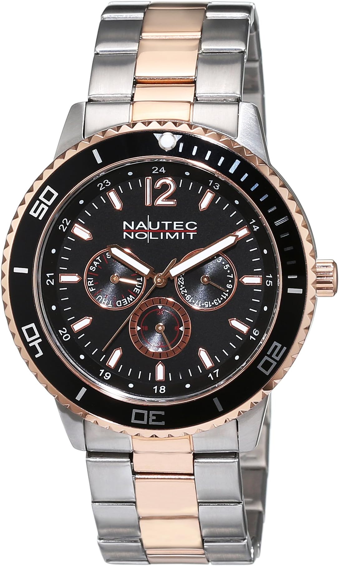 Nautec No Limit Men's Quartz Watch Analogue Display and Stainless Steel Strap GLAC-QZ-STRGSTRG-BK