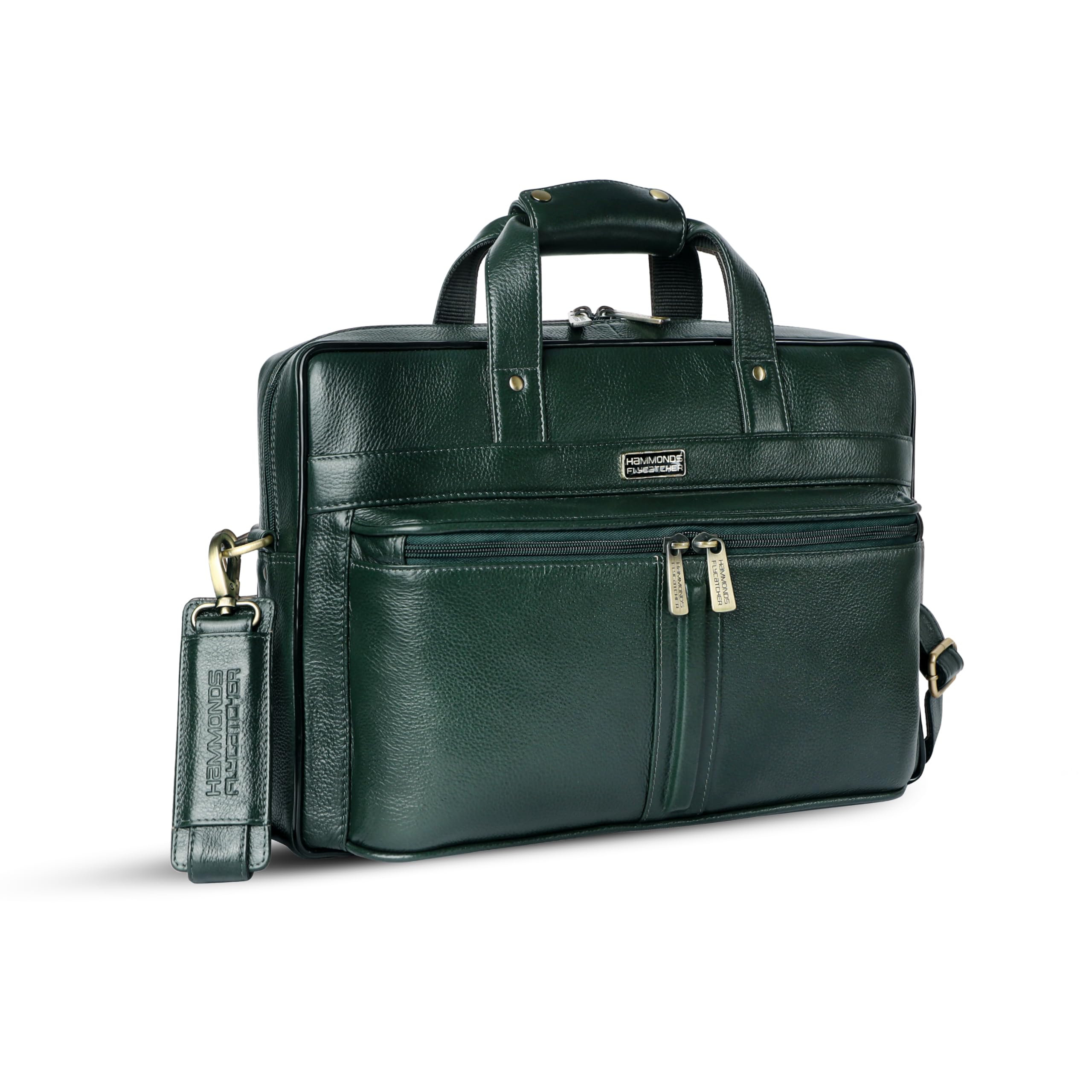 Hammonds Flycatcher Genuine Leather Laptop Messenger Bag | 15.6 inch Laptop|Black|LB102_BLK, Green, Western, Green, Western