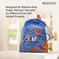 Vista 4 de Westcott Tijeras antiadherentes para estudiantes de uso en el aula, ideales para manualidades y proyectos escolares, perfectas para niños de 12 años