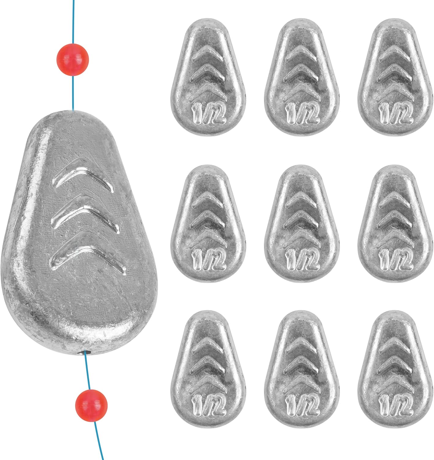 No Roll Sinker Fishing Weights, 5/10pcs Catfish Sinkers Flat Inline Sinkers Weights