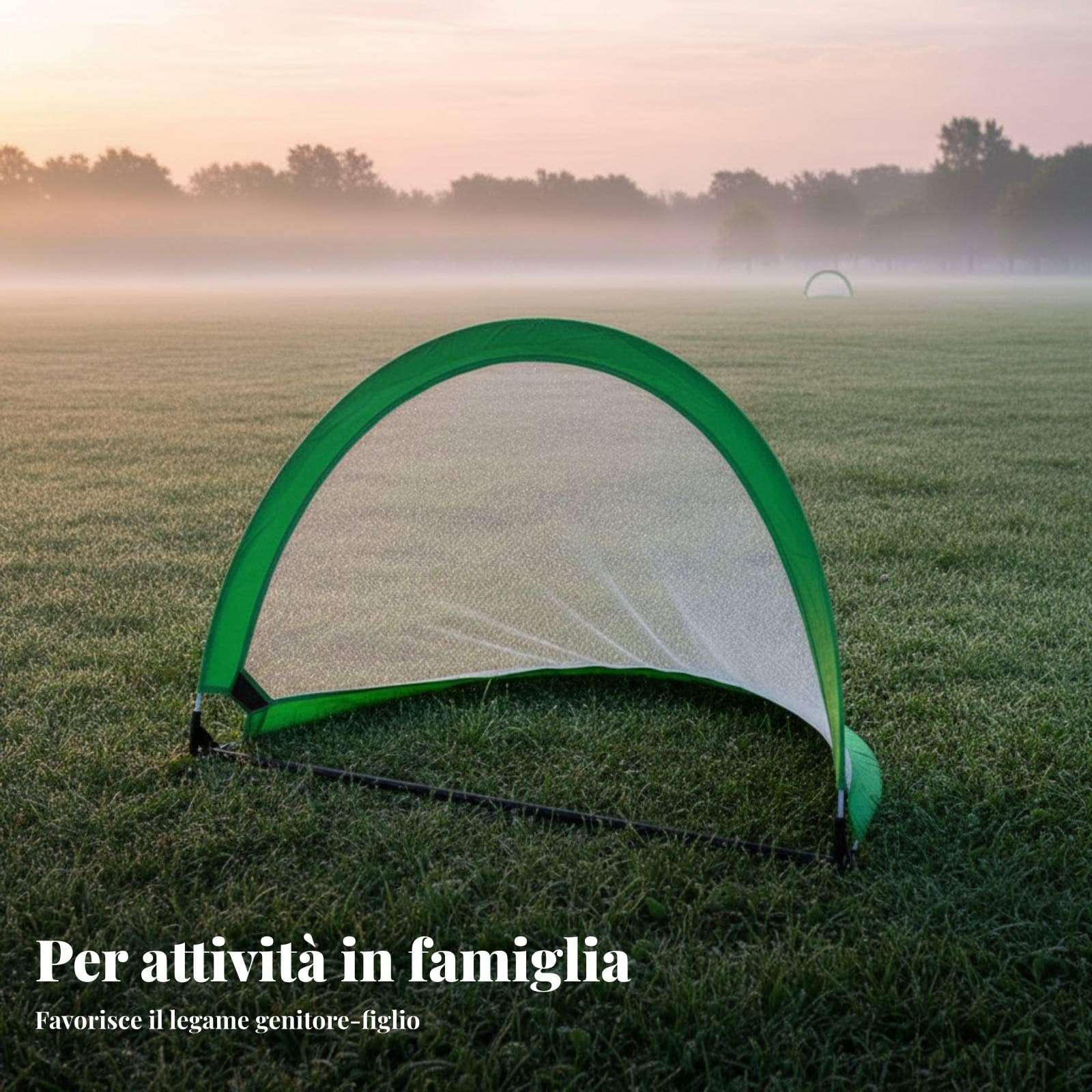 Porta da Calcio per Bambini Rete Pieghevole per Esercizi Gioco Sportivo Outdoor Tessuto Oxford di Vetro Assemblaggio Rapido Trasporto Pratico Adatta a Parco Giardino Spiaggia