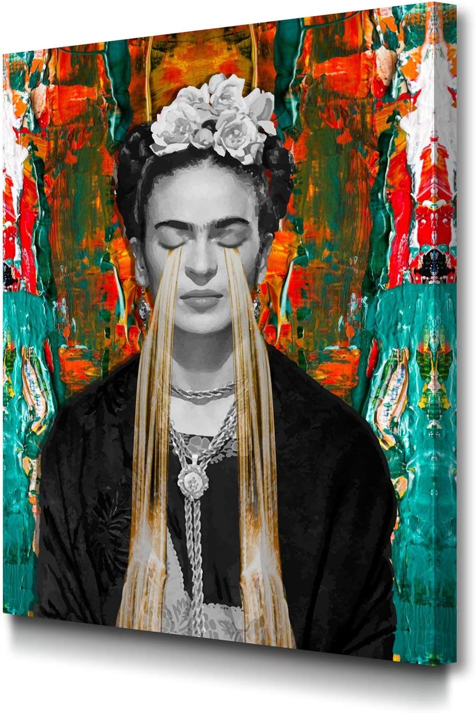 Foto Canvas Wall Art Frida Kahlo | Modern Canvas Prints - Home Decor - Wall Art Prints | 12 x 16 (30 x 40 cm) Ready To Hang Artwork For Living Room Decoration - Wall decoration - Bedroom Decor