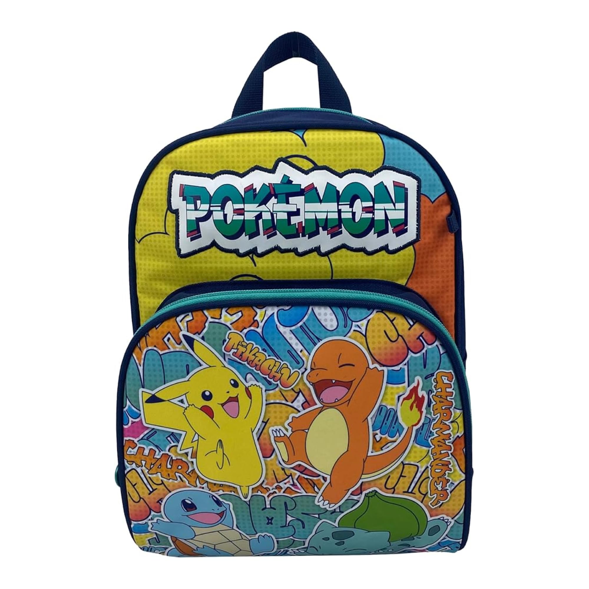 CYPBRANDS CyP Brands- Pokémon- Mochila Infantil, Mochila escolar, Medidas 30 cm, Material Escolar, Backpack, Pikachu, Bulbasaur, Charmander, Squirtle, Multicolor, Producto Oficial