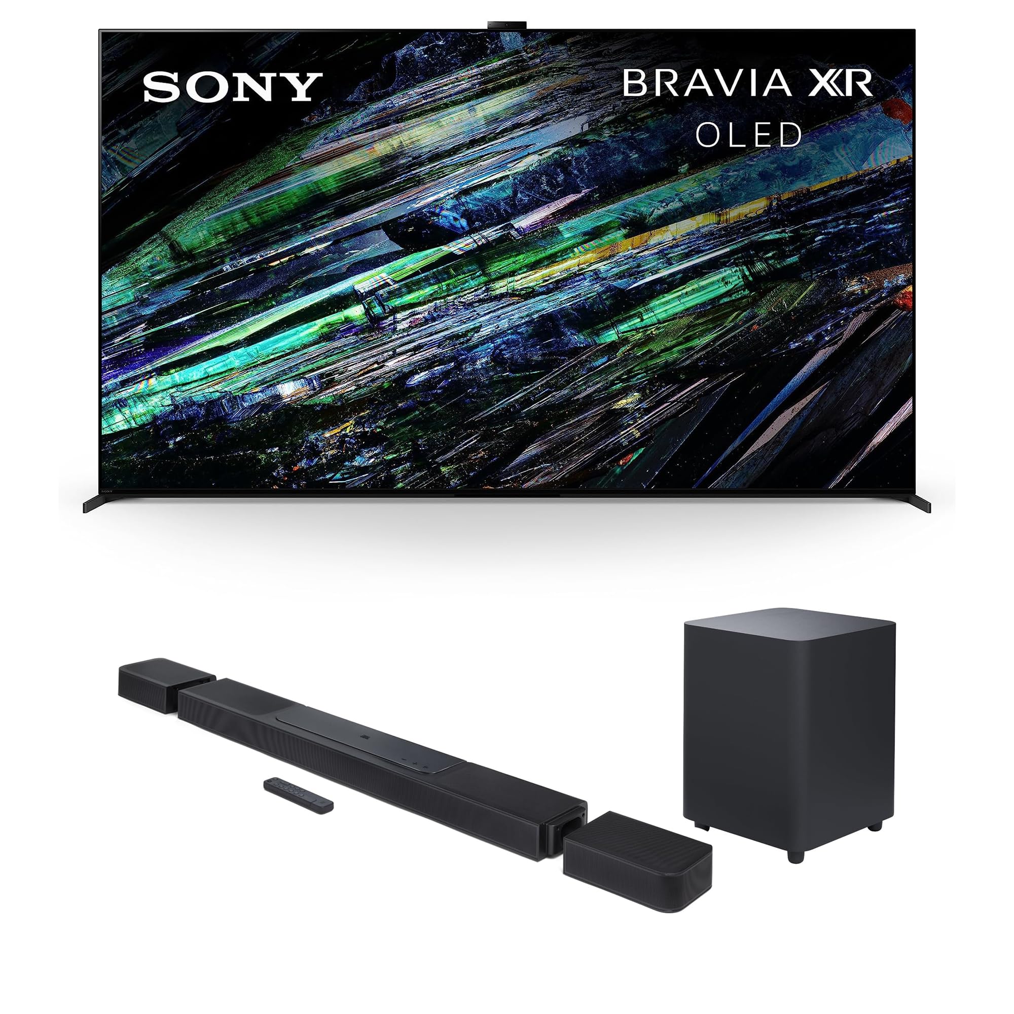 Sony XR77A95L 77 Inch QD-OLED 4K UHD Smart Google TV with AI Upscaling and a JBL BAR-1300X 11.1.4ch Soundbar and Subwoofer with Surround Speakers (2023)