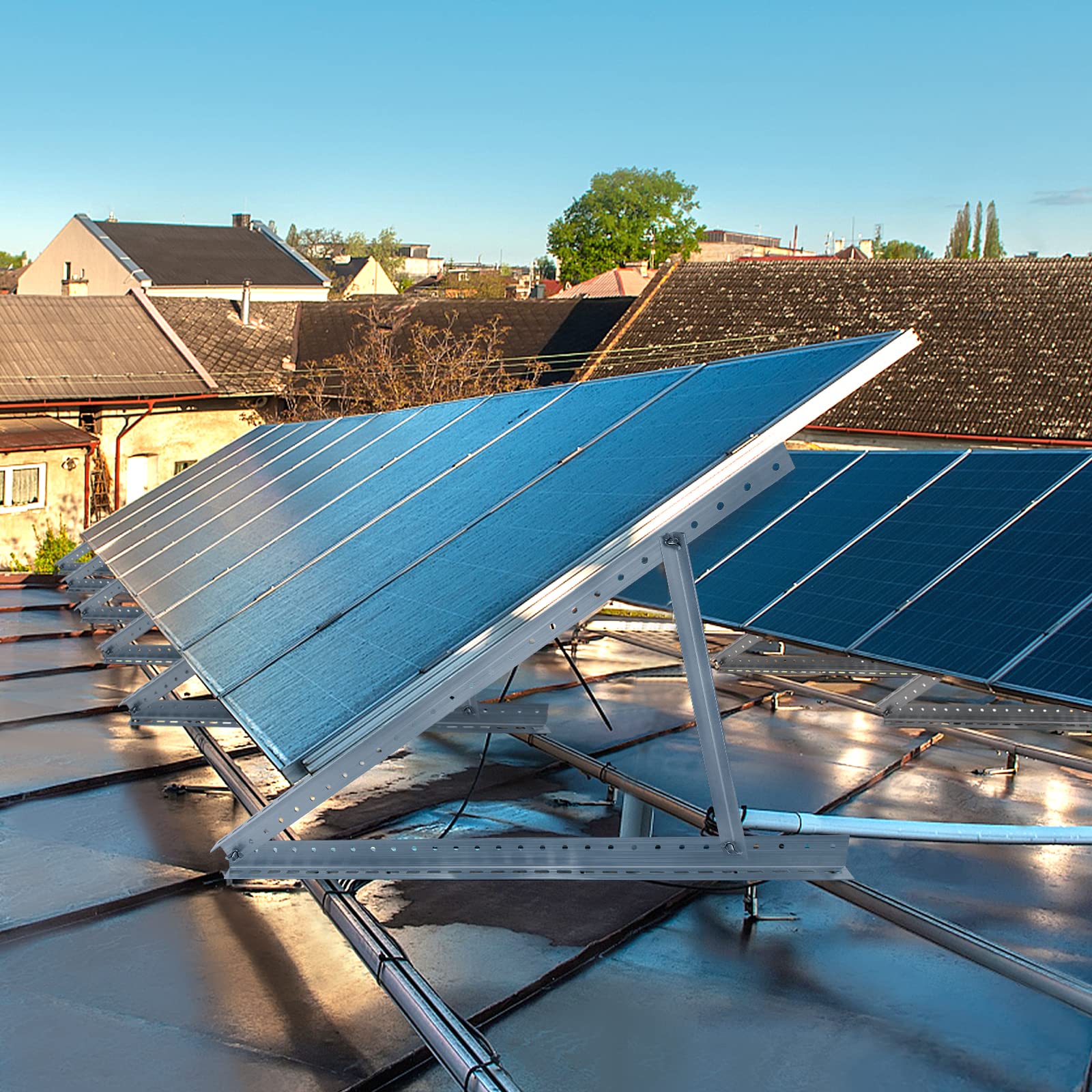 UISEBRT Supporto per pannello solare da 71 cm, inclinabile e pieghevole, per tetto della barca, camper, 2 pezzi
