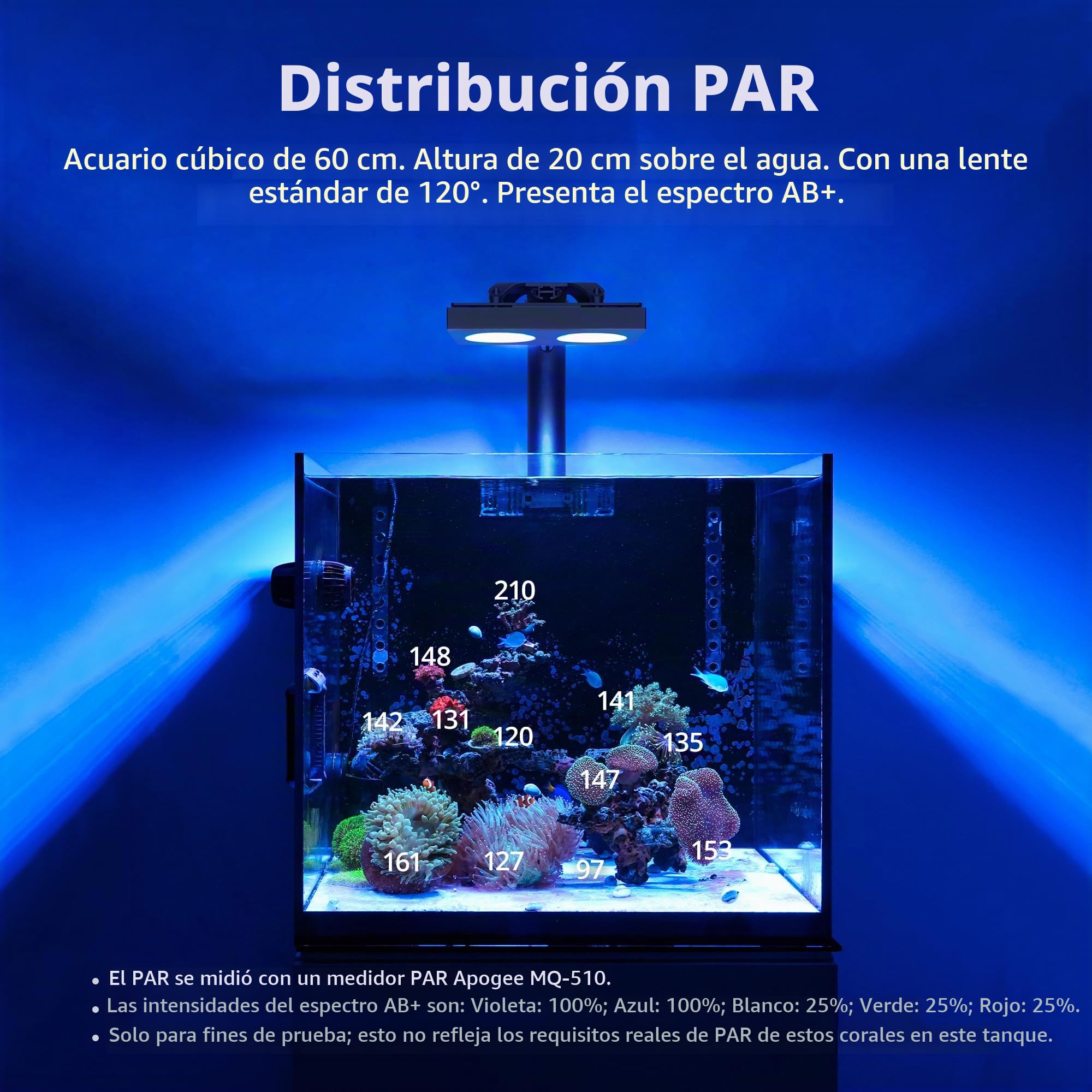 NICREW HyperReef 100 Gen 2 Luz LED para Acuarios Marinos, Iluminación 100W para Corales SPS/LPS y Peceras de Agua Salada, Espectro Mejorado con Violeta y Azul, 5 Canales Programables