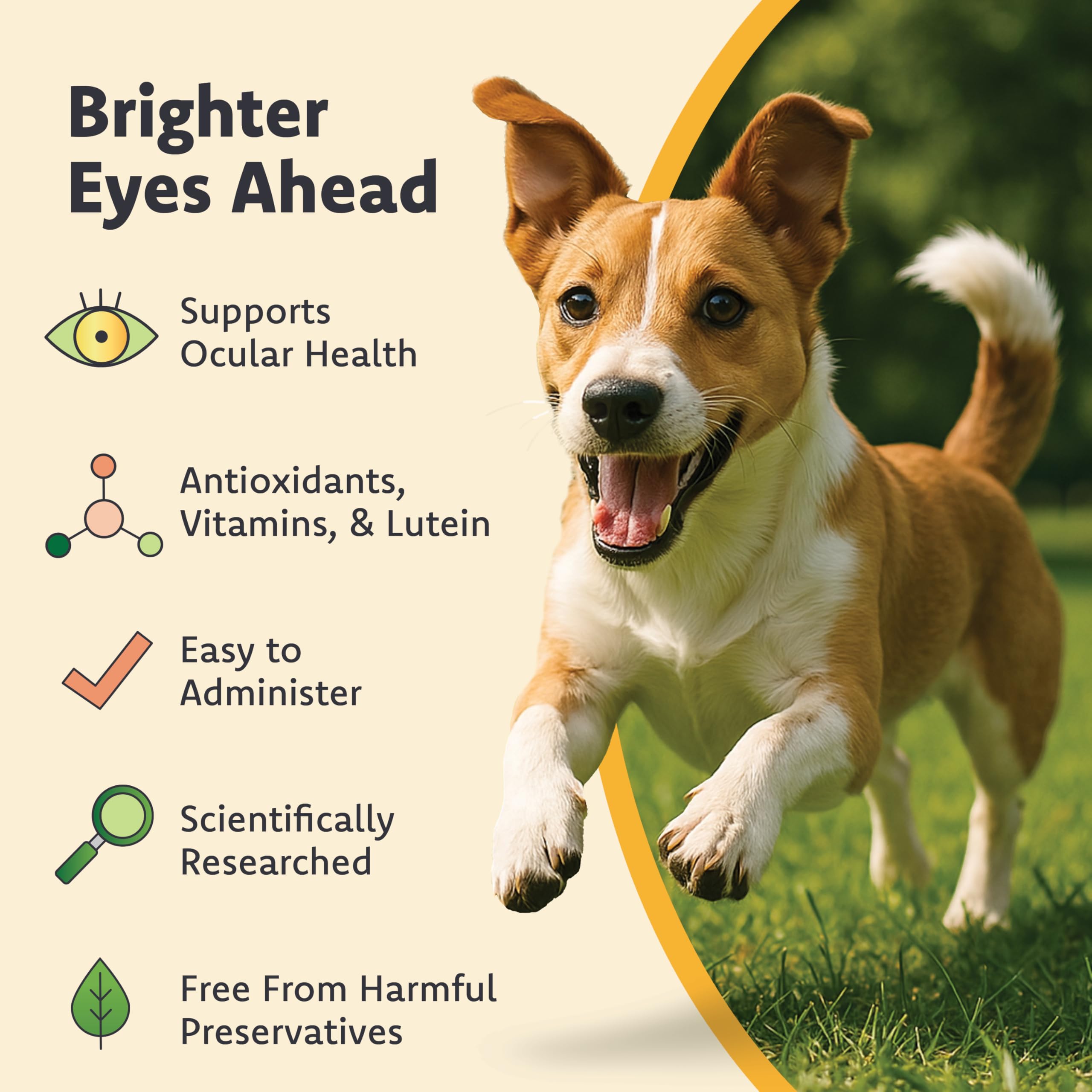 Ocu-GLO Canine Vision Supplemento per Cani di Piccola Taglia 4,5 kg e Tappi in Gel Liquido sotto i 90
