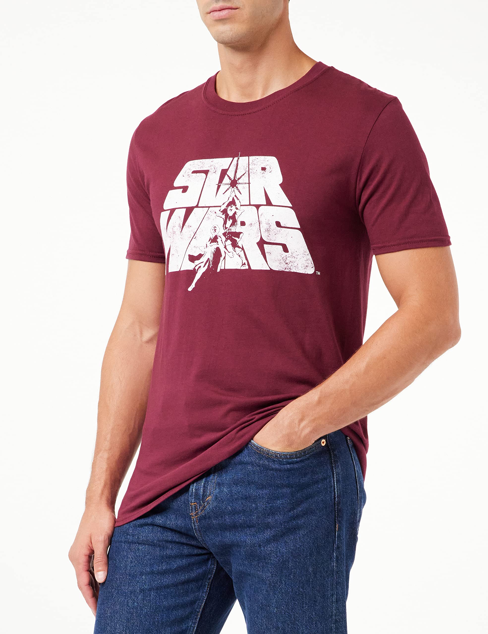 Star Wars Retro Logo Camiseta Hombre