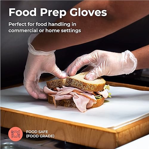 Miniatura 5 de Fit Meal Prep Paquete de 2000 guantes desechables sin látex, pequeños guantes de limpieza sin polvo, guantes de preparación de alimentos para
