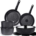 GiPP Ceramic Pots and Pans Set Non Stick, Nonstick Detachable Handle Cookware Sets, Healthy Non Toxic PFAS PFOA & PTFE Free, Dishwasher &Oven Safe, Induction Kitchen Pot and Pan, 15 Piece Grey