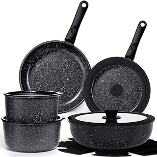 GiPP Ceramic Pots and Pans Set Non Stick, Nonstick Detachable Handle Cookware Sets, Healthy Non Toxic PFAS PFOA & PTFE Free, Dishwasher ＆Oven Safe, Induction Kitchen Pot and Pan, 15 Piece Grey
