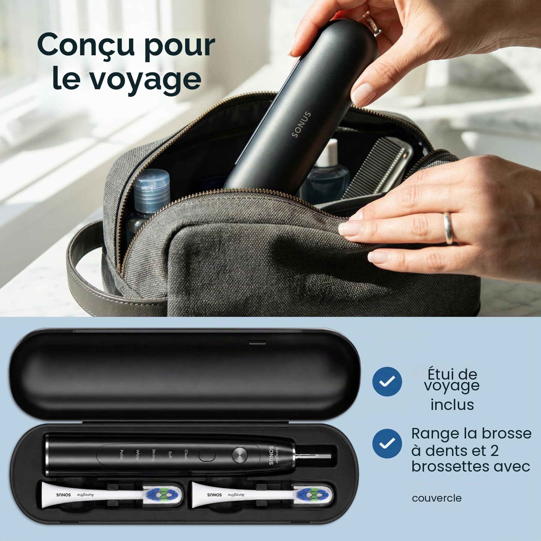 AURAGLOW Brosse à dents électrique