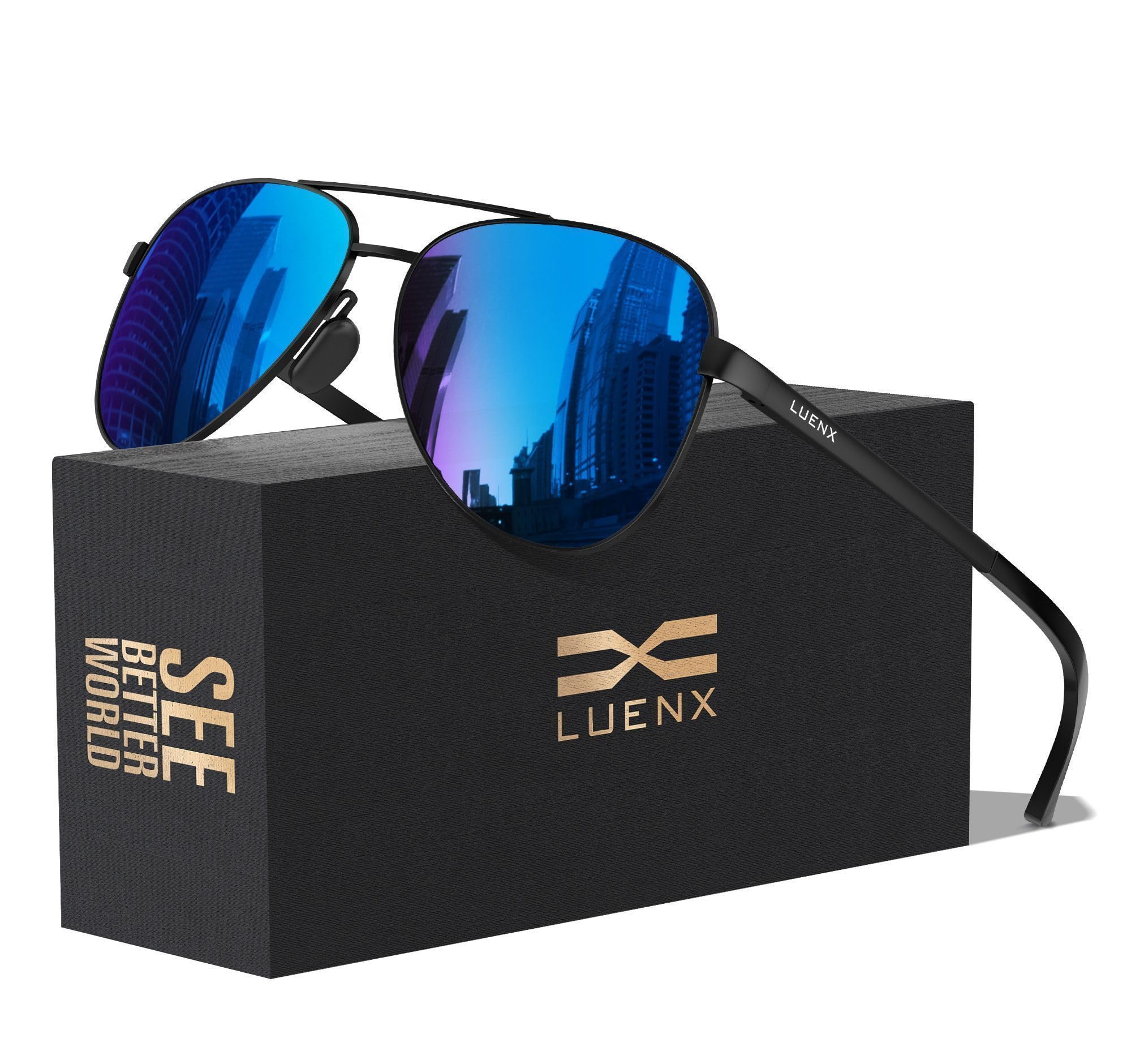 Aviator Sunglasses for Men Women Polarized - UV400 Protection, Stylish Shades, Driving, Outdoor Activities