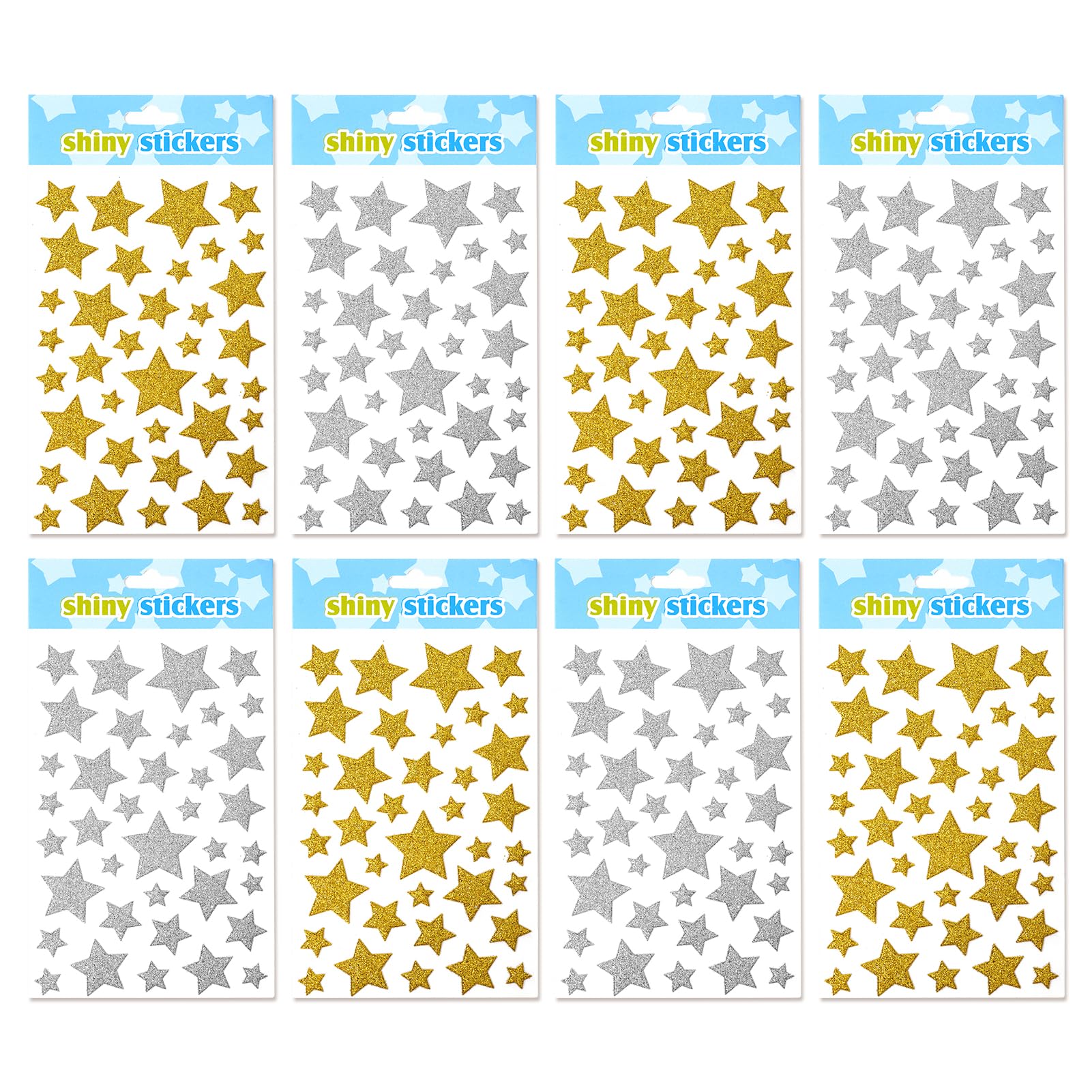 Mxxipp 540pcs Glitter Foam Star Stickers Self Adhesive Stars Wall Stickers For Scrapbooks Greeting Cards Home Birthday Party Graduation Decoration