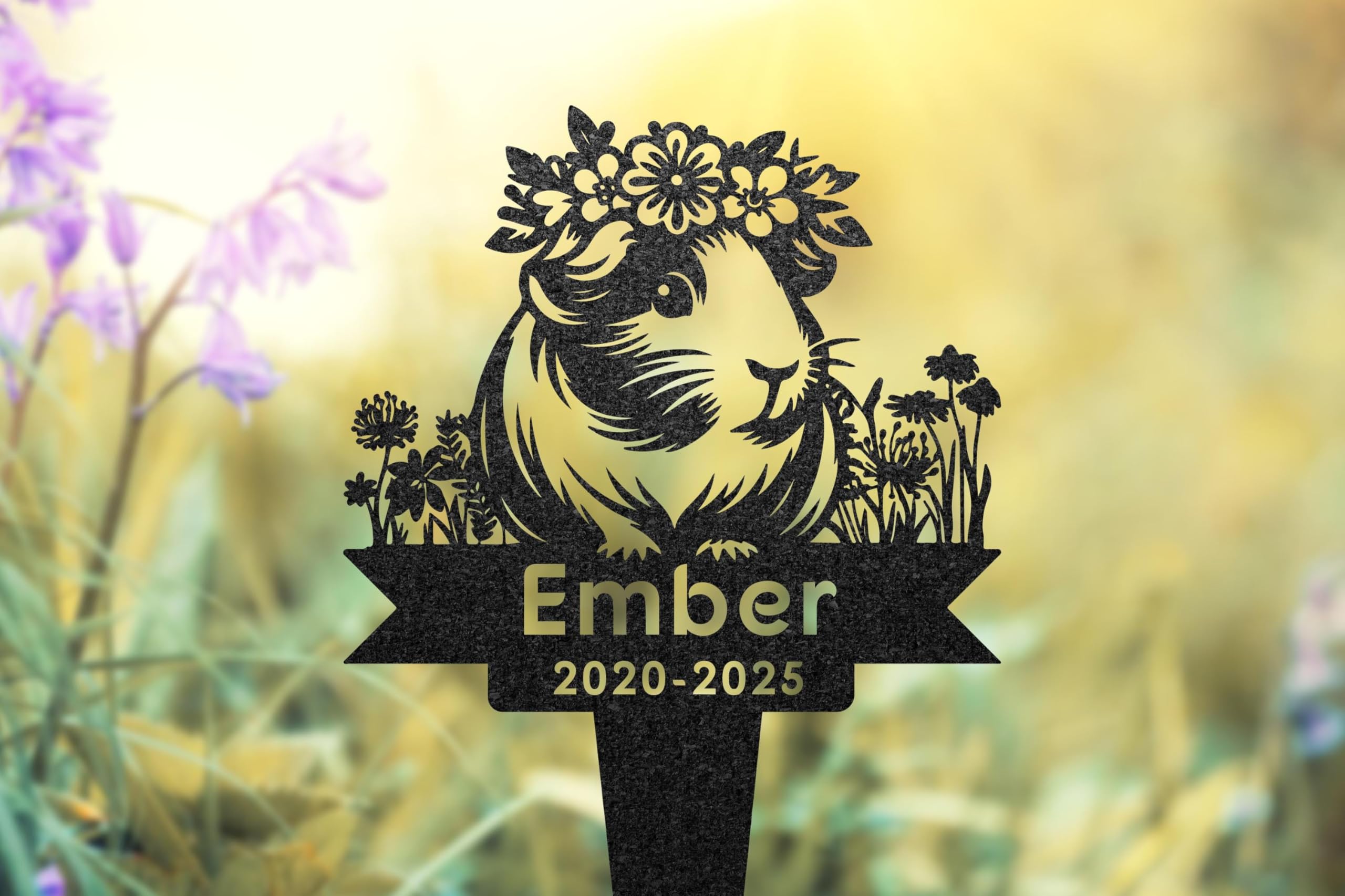 WEIYALIY Custom Guinea Pig Memorial Stone, Guinea Pig Grave Marker, Burial Stake, Pet Bereavement Gift, Garden Decoration, Outdoor Yard Art, Pet Loss Gift, Pet Memorial Plaque, Bereavement Gift