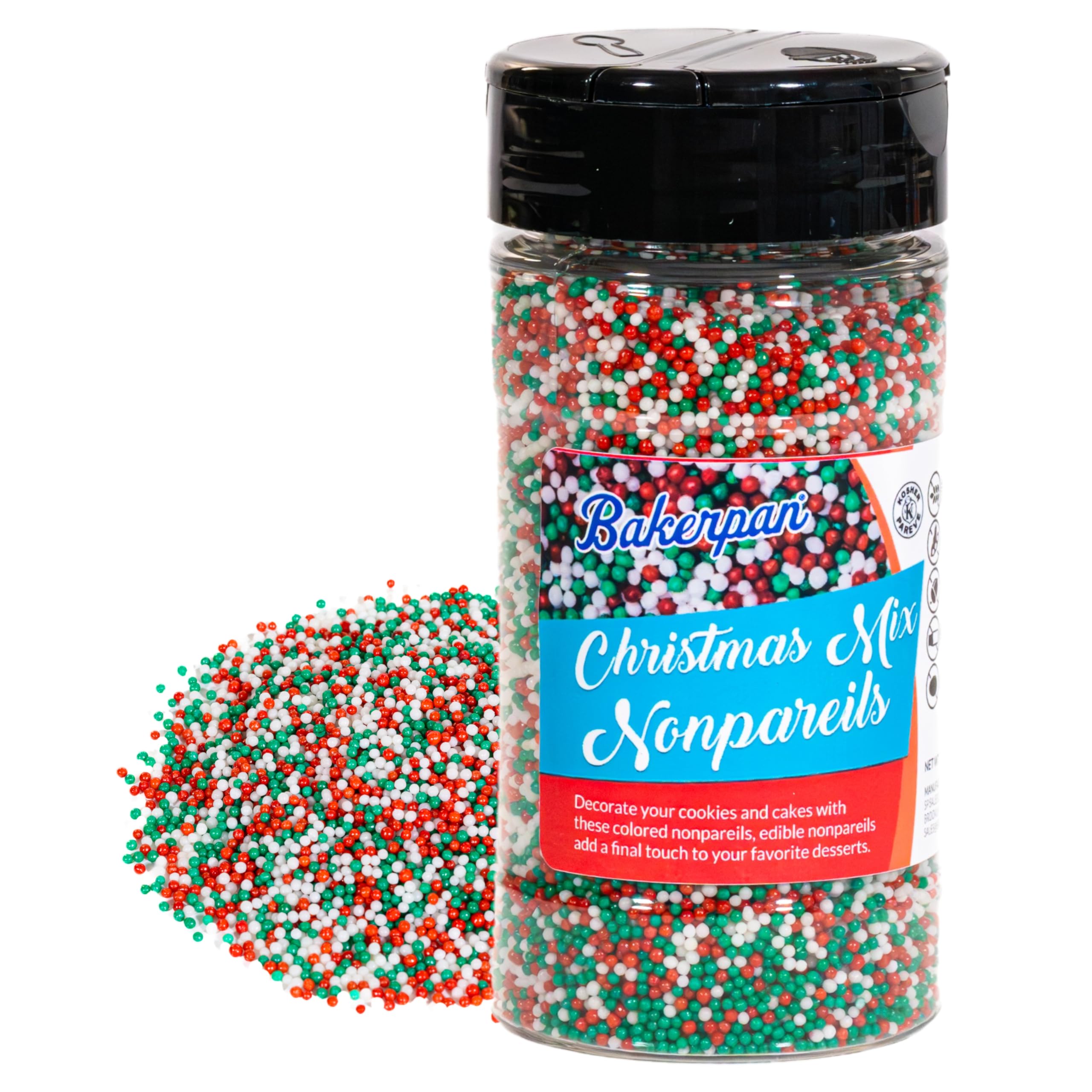 Amazon.com: Bakerpan Christmas Nonpareils Sprinkles - 7 Ounces ...