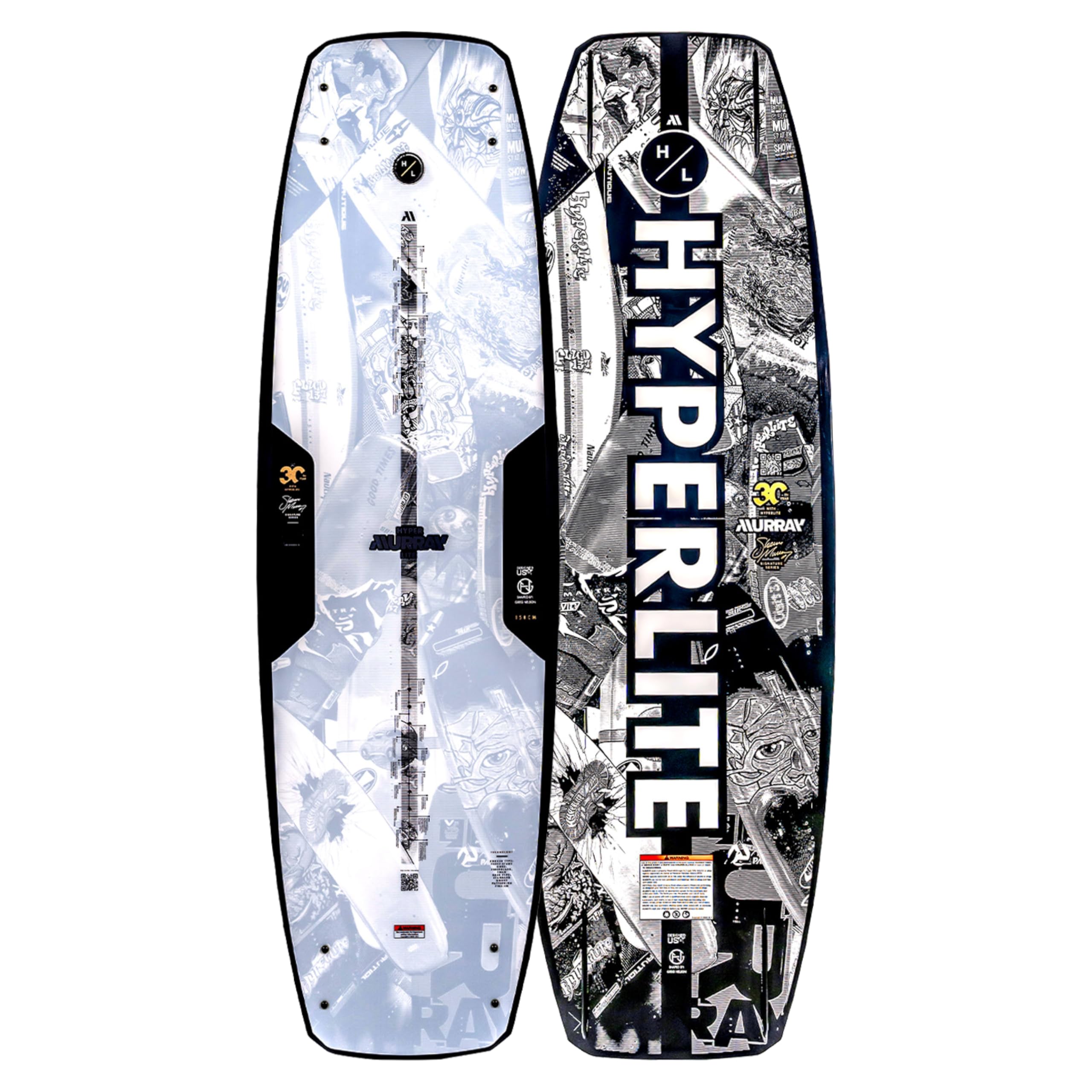 Hyperlite Murray Pro Wakeboard - Shaun Murray Signature Wakeboard - Perfect for Intermediate to Advanced Riders - Board and Fins Only - 150cm