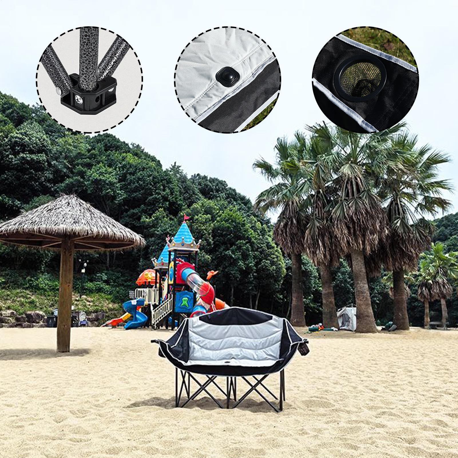 Silla Doble de Camping | Sofá al Aire Libre Plegable y Resistente - Sillas de Camping al Aire Libre - para conciertos Picnic Estadio Fiesta Familiar Barbacoa Parrilla Fuego De Campamento