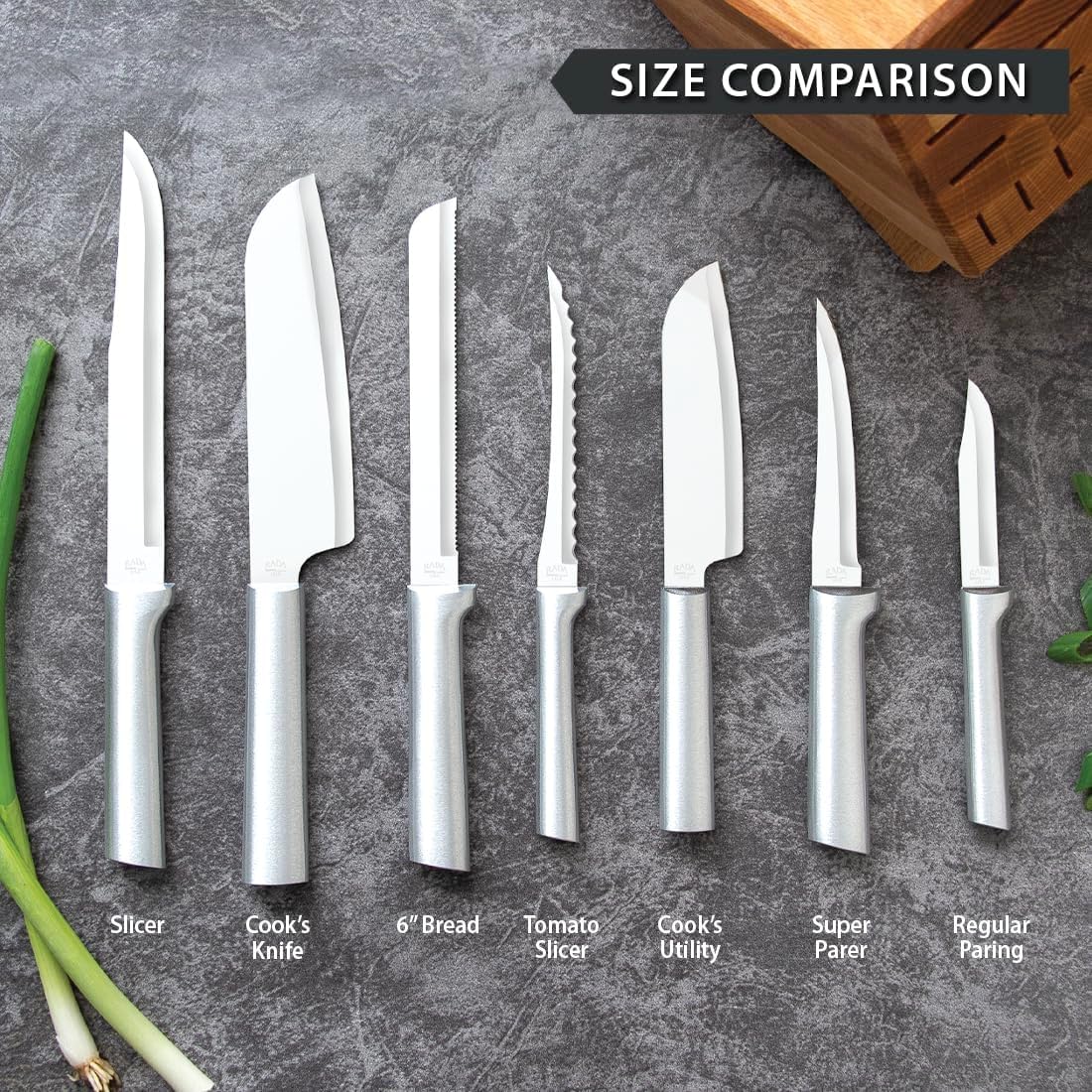 Rada Cutlery Tomato Slicer Knife (R126), 5" Stainless Steel Serrated Blade, Silver Handle, Pack of 2